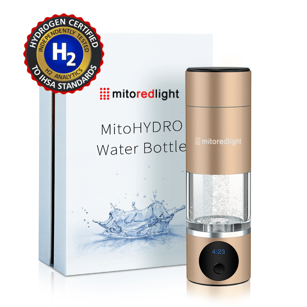 MitoHYDRO™ Ultra Premium Hydrogen Water Bottle - Mito Red Light | Gold