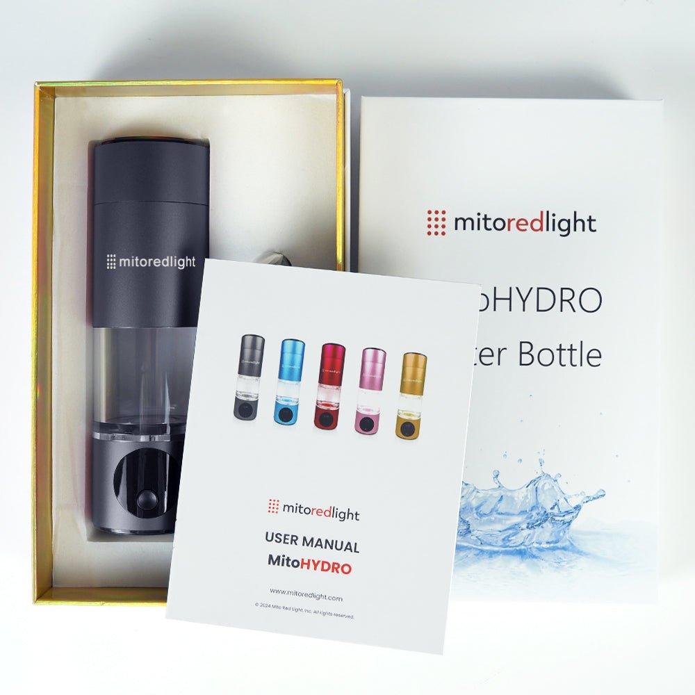 MitoHYDRO™ Ultra Premium Hydrogen Water Bottle - Mito Red Light | Black