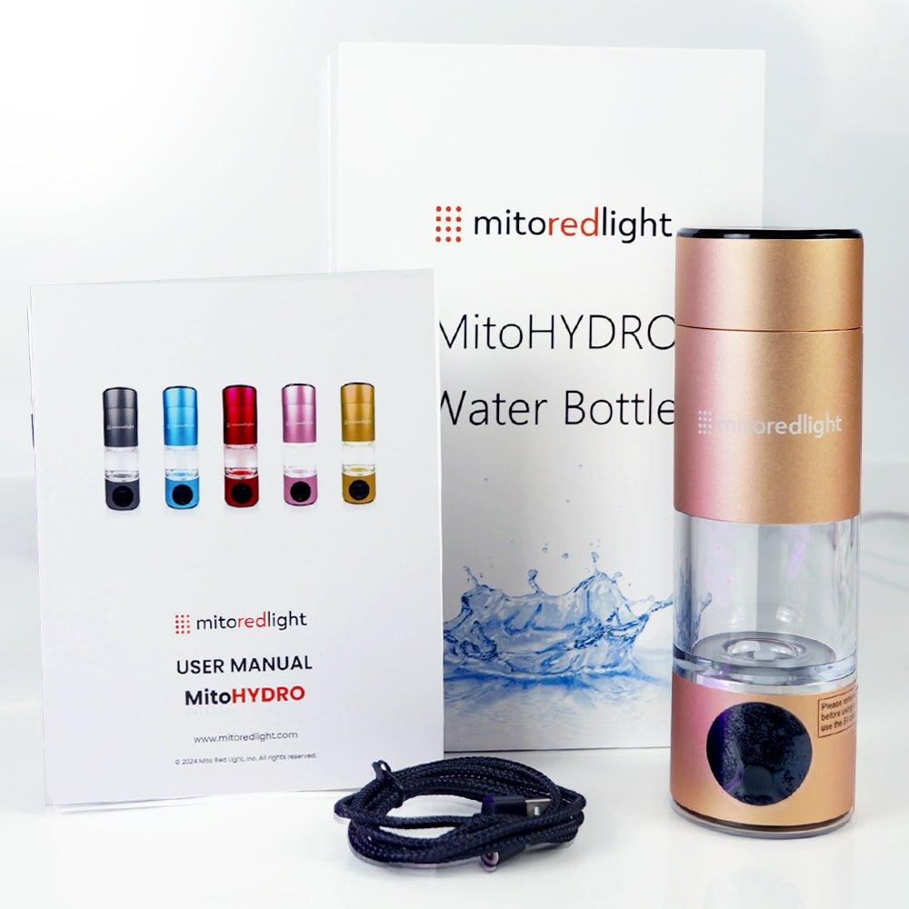 MitoHYDRO™ Ultra Premium Hydrogen Water Bottle - Mito Red Light | Gold