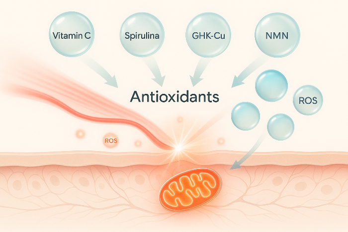 how antioxidants work in MitoAura spray.