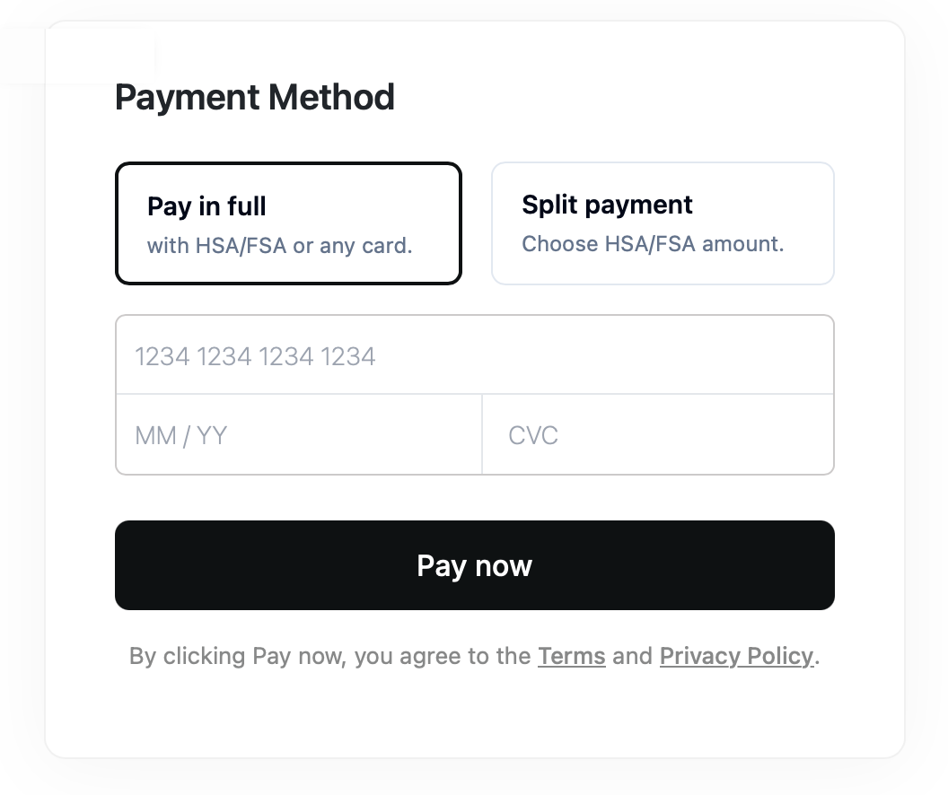 Paying with an HSA/FSA card at checkout